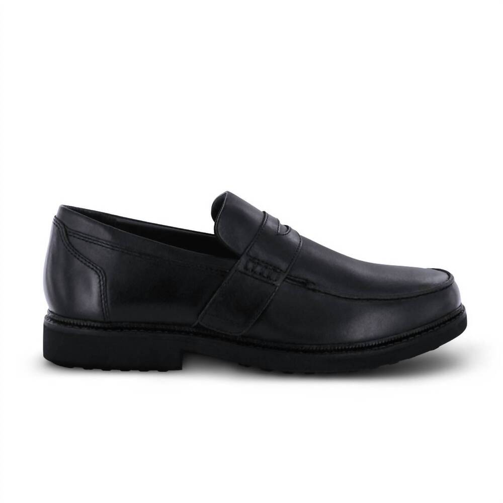 NEW APEX men's velcro loafer in black leather